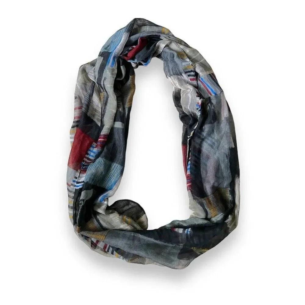 Gray Snood Scarf 34.5” X 29” One Piece Unisex Scarce Gris